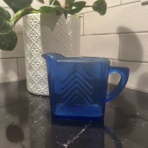 Cobalt Blue Glass Creamer Pitcher